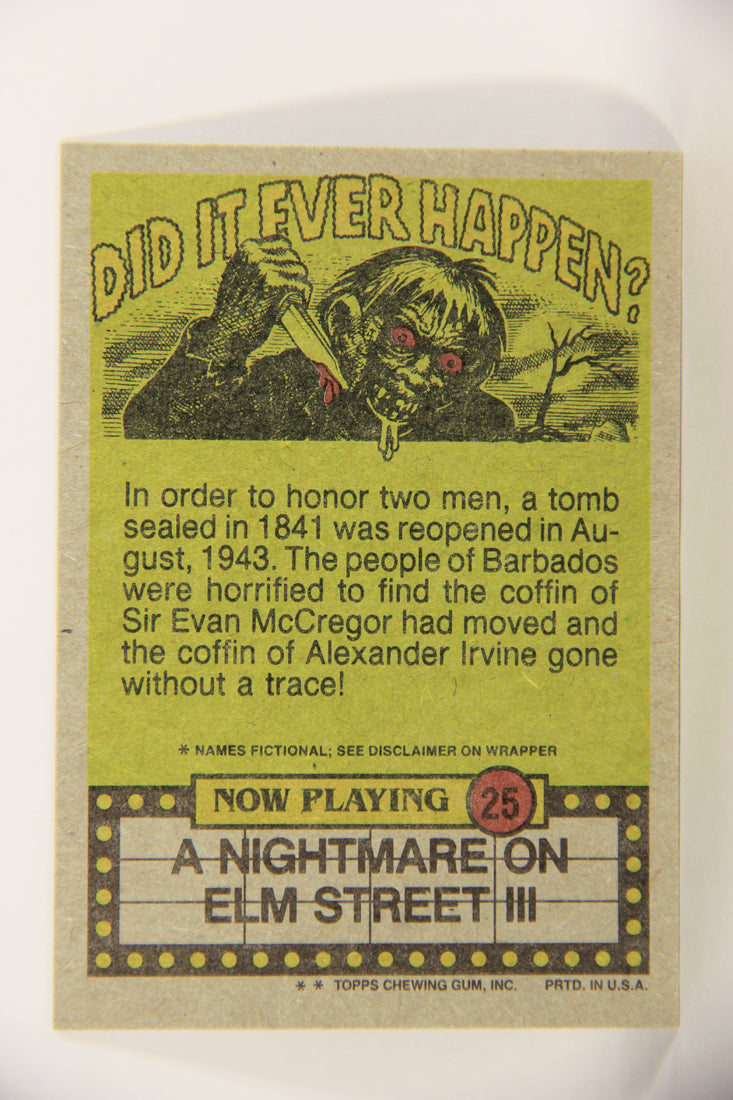 Fright Flicks 1988 Card #25 She's Not Exactly A "10" But She's A Perfect 1/10th Topps L021664