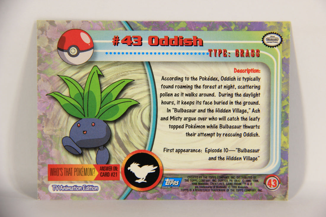 Pokémon Card Oddish #43 TV Animation Blue Logo 1st Print ENG Topps L021676