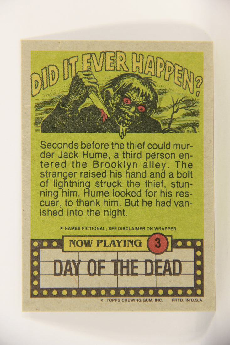 Fright Flicks 1988 Card #3 Gotta Quit This Nailbiting Habit - Day Of The Dead ENG Topps L021706
