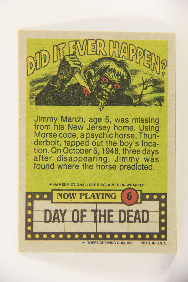 Fright Flicks 1988 Card #6 Doc How Do I Get A Head In This Life ENG Topps L021709
