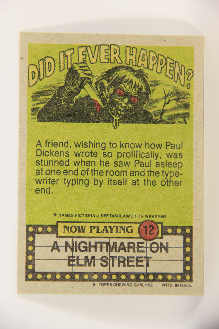 Fright Flicks 1988 Card #12 I Ordered A Pizza Not A Pizza Face NOES ENG Topps L021713