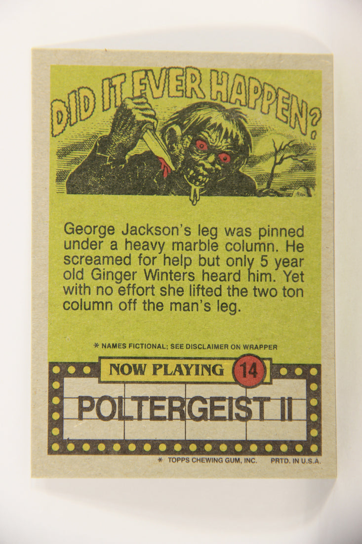 Fright Flicks 1988 Trading Card #14 Do I Get Extra Sauce With These Ribs ENG Topps L021715