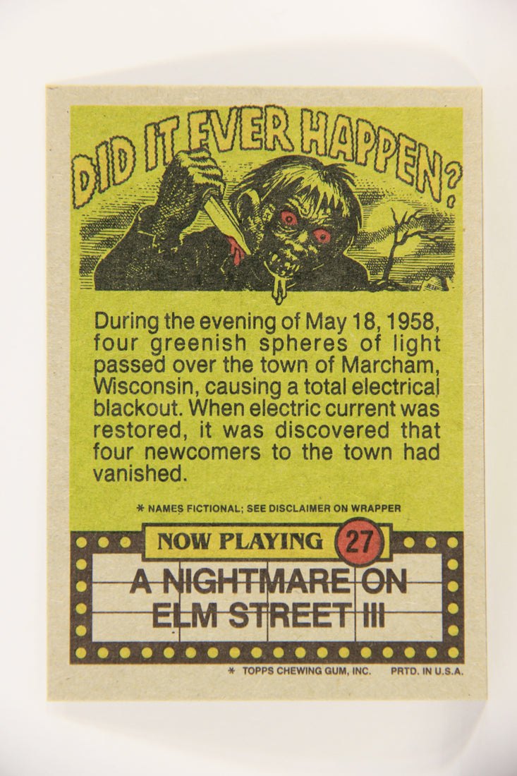 Fright Flicks 1988 Trading Card #27 The Singles Scene Is Murder - NOES 3 ENG Topps L021723