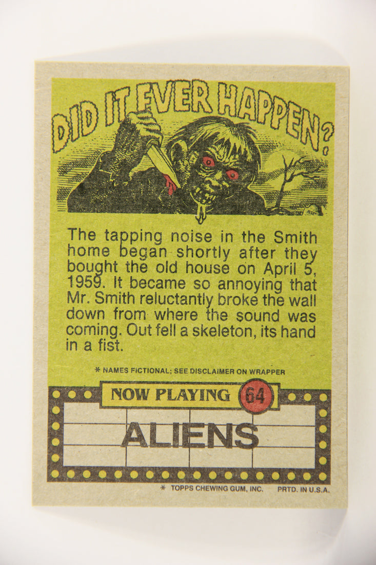 Fright Flicks 1988 Card #64 It Takes A Lot Of Guts To Do This - Aliens ENG Topps L021746