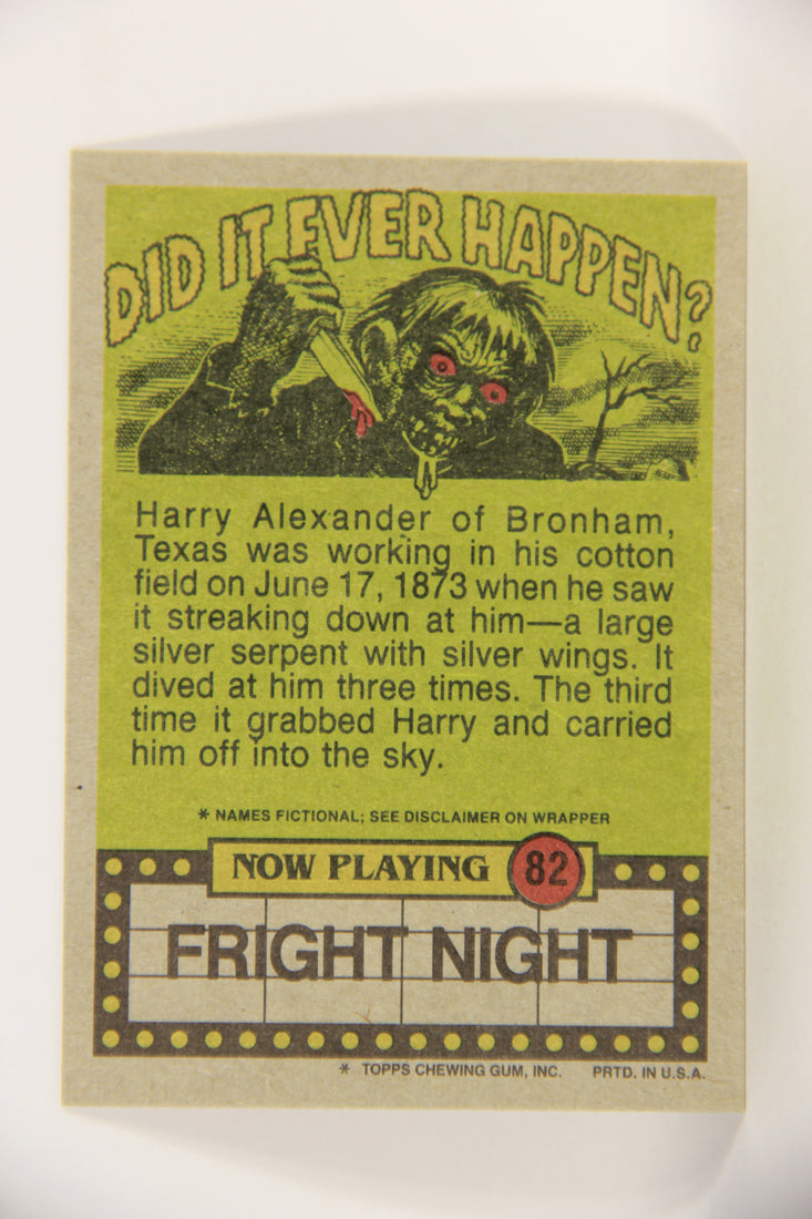 Fright Flicks 1988 Card #82 Hey Pop That Microwave Really Works ENG Topps L021758