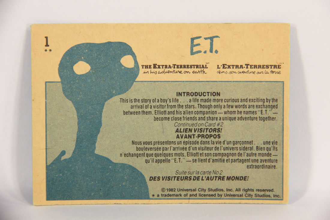 E.T. The Extra-Terrestrial 1982 Card #1 Introduction ( Title Card ) FR-ENG OPC L021789