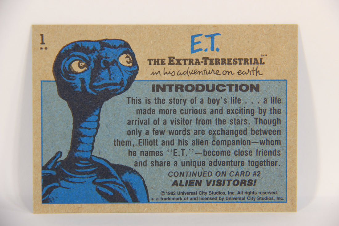 E.T. The Extra-Terrestrial 1982 Trading Card #1 Introduction ( Title Card ) ENG Topps L021790