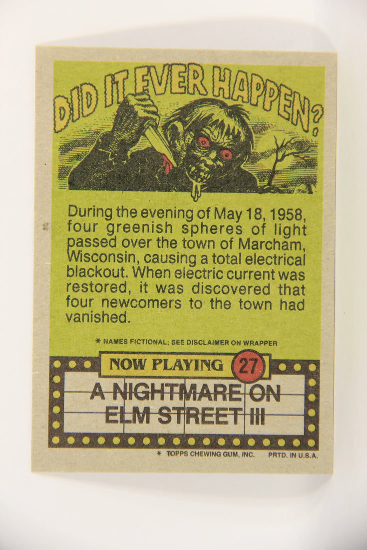 Fright Flicks 1988 Trading Card #27 The Singles Scene Is Murder - NOES 3 ENG Topps L021802