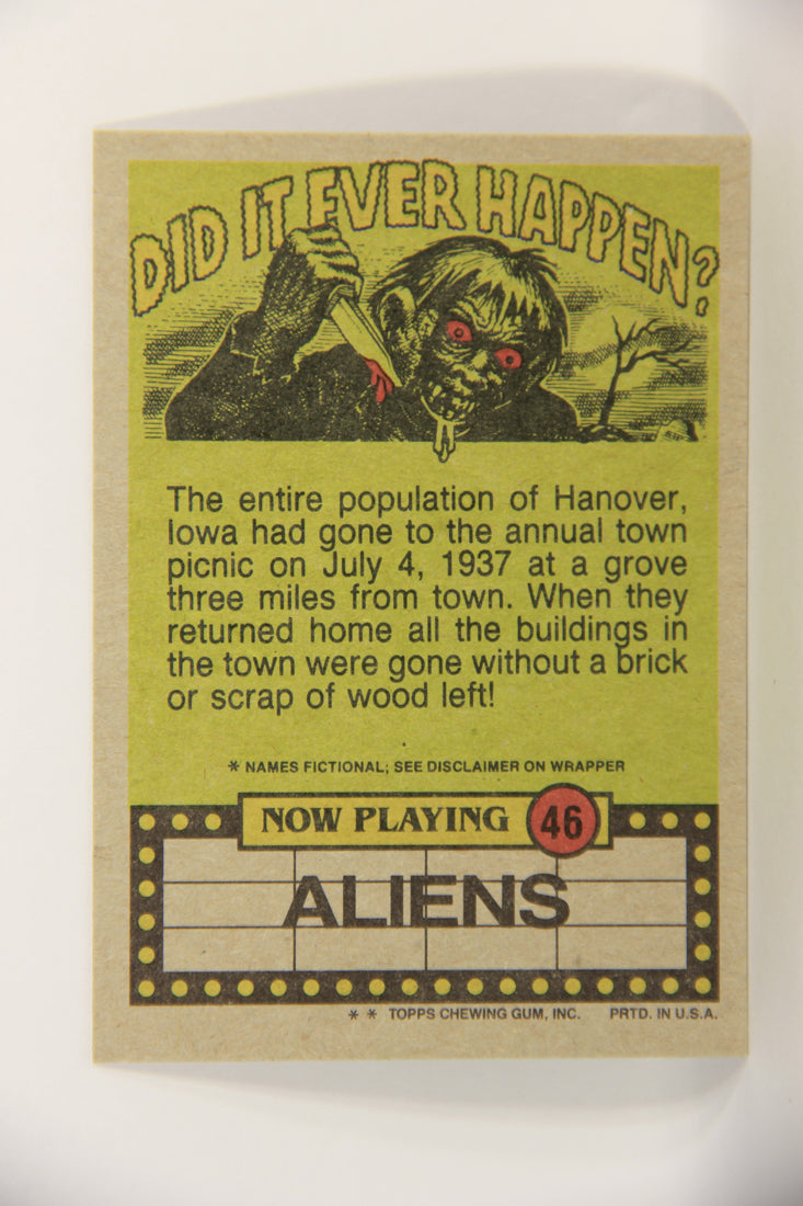 Fright Flicks 1988 Trading Card #46 Braces Really You Think So - Aliens ENG Topps L021804