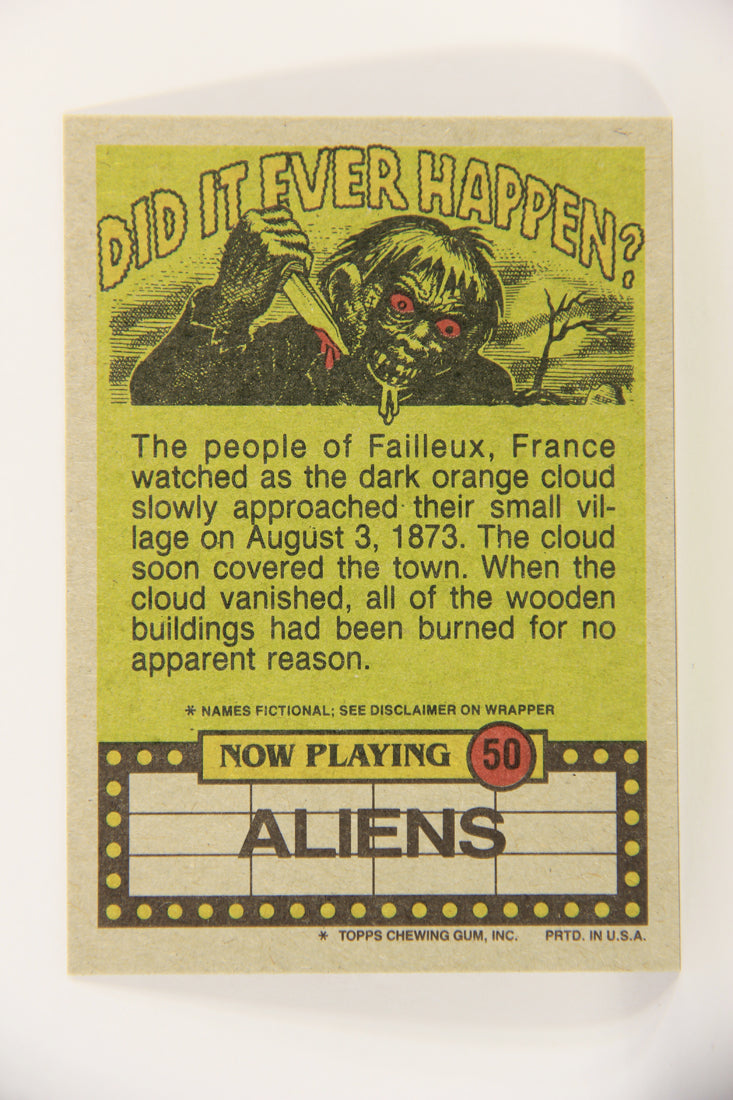 Fright Flicks 1988 Card #50 Okay Everybody Arms Extended And Stretch 1-2-3 ENG Topps L021806