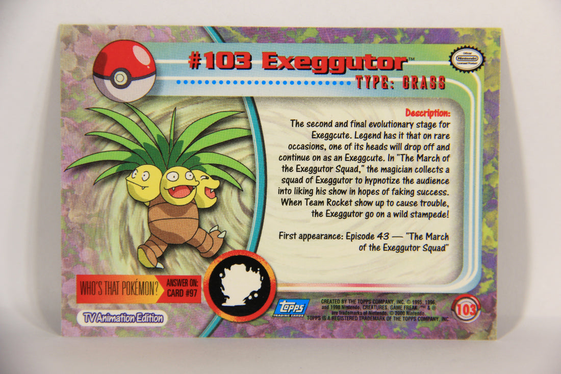 Pokémon Card Exeggutor #103 TV Animation Blue Logo 1st Print ENG L021844