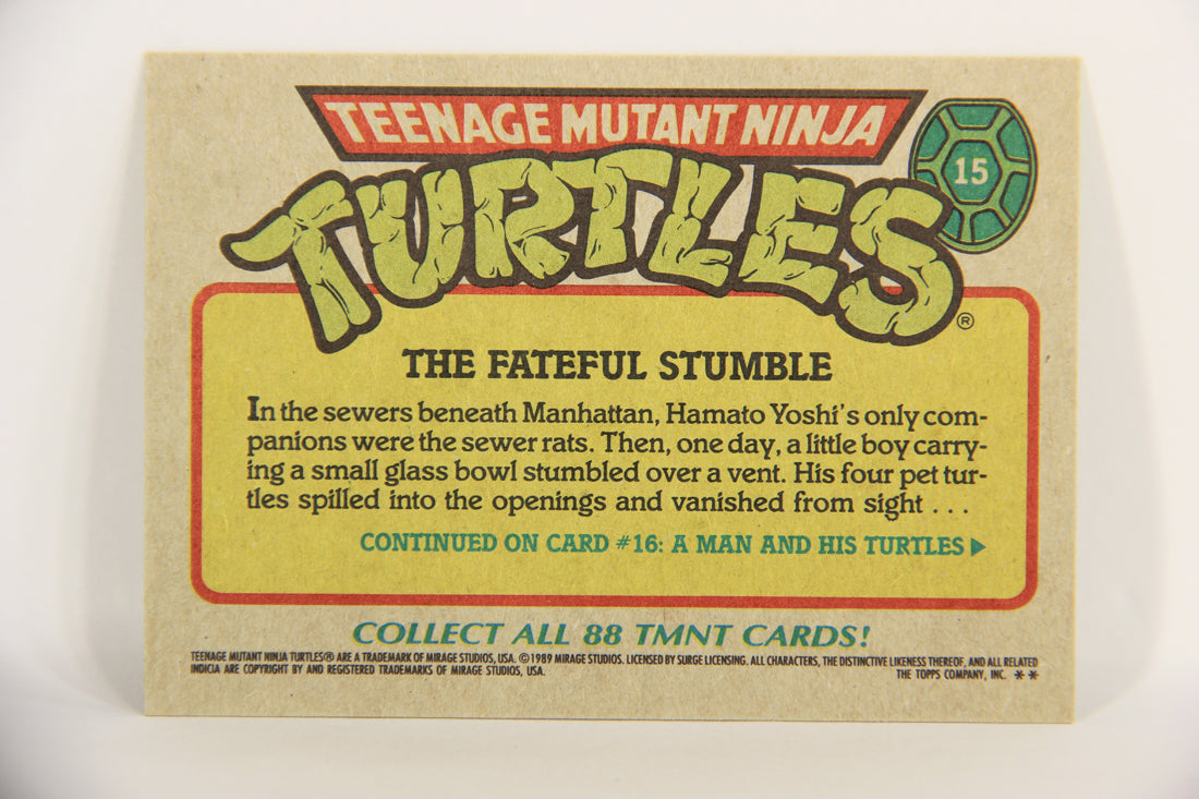 Teenage Mutant Ninja Turtles 1989 Trading Card #15 The Fateful Stumble ENG L021857