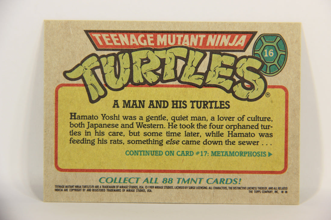 Teenage Mutant Ninja Turtles 1989 Trading Card #16 A Man And His Turtles ENG L021858