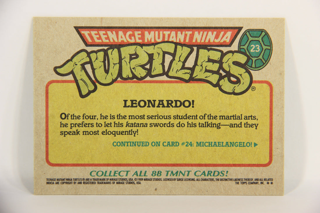 Teenage Mutant Ninja Turtles 1989 Trading Card #23 Leonardo ENG L021861