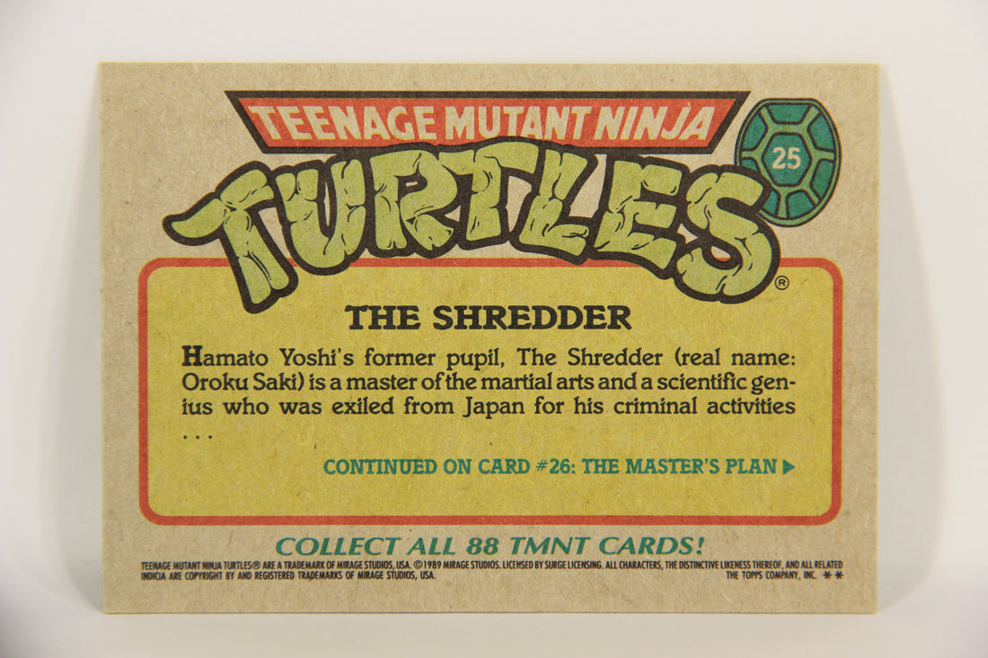 Teenage Mutant Ninja Turtles 1989 Trading Card #25 The Shredder ENG L021862