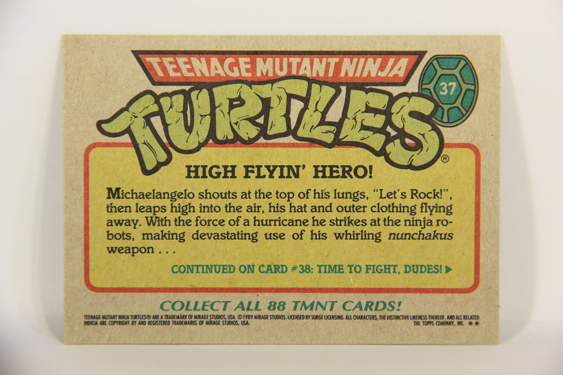 Teenage Mutant Ninja Turtles 1989 Trading Card #37 High Flyin' Hero ENG L021864