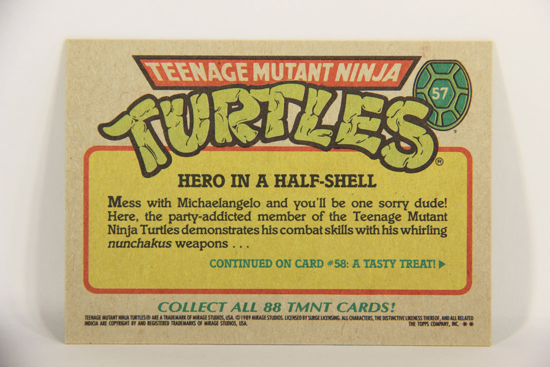 Teenage Mutant Ninja Turtles 1989 Trading Card #57 Hero In A Half-Shell ENG L021865