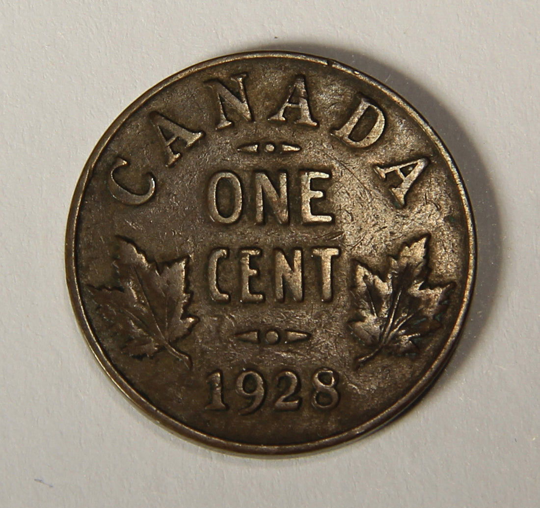 1928 Canada 1 Cent Small King George V - Copper Coin Small Cent L021896