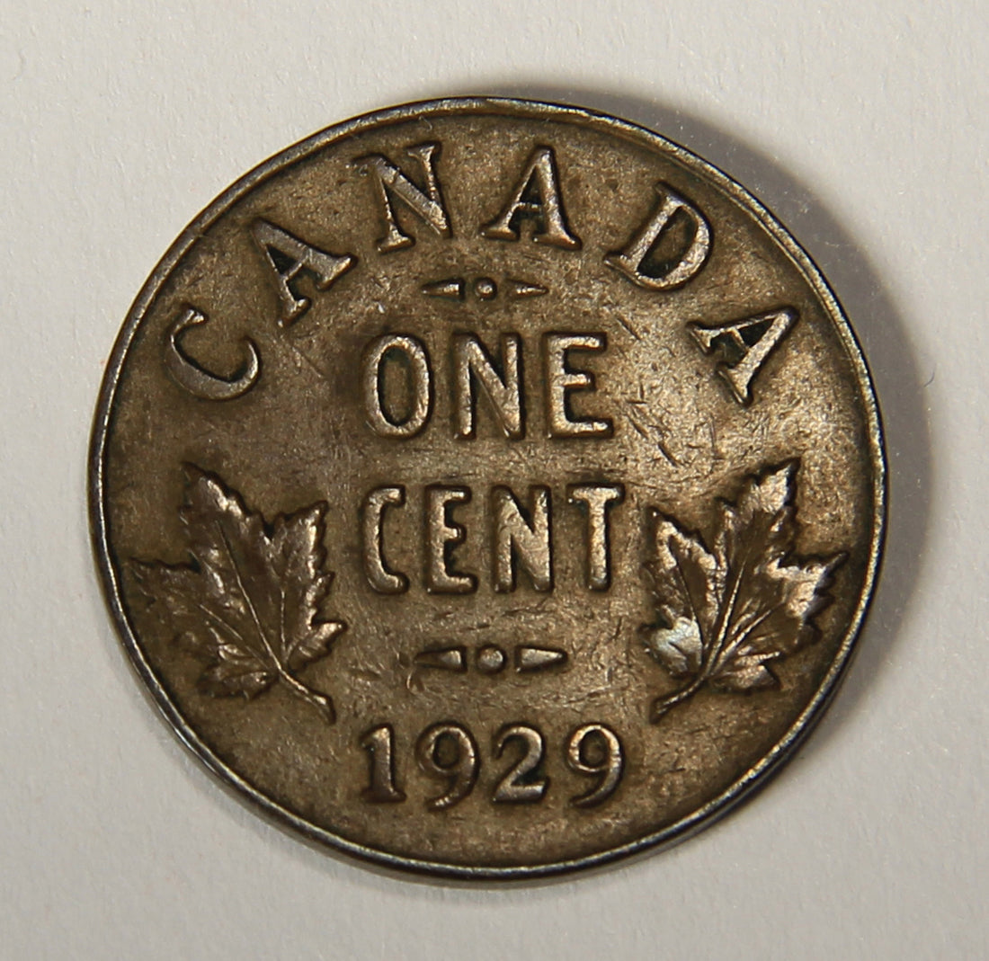1929 Canada 1 Cent Small King George V - Copper Coin Small Cent L021897