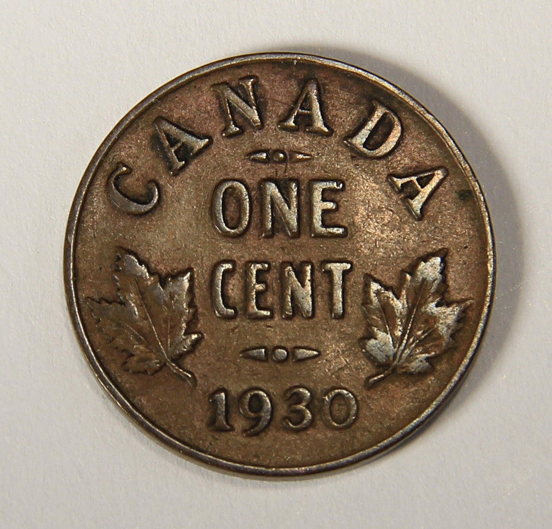 1930 Canada 1 Cent Small King George V - Copper Coin Small Cent L021898
