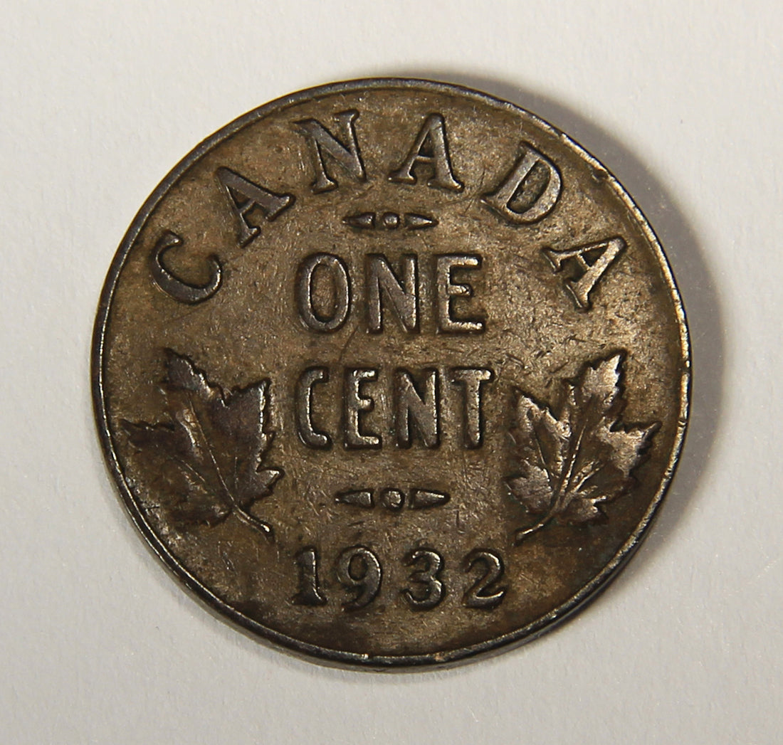 1932 Canada 1 Cent Small King George V - Copper Coin Small Cent L021901