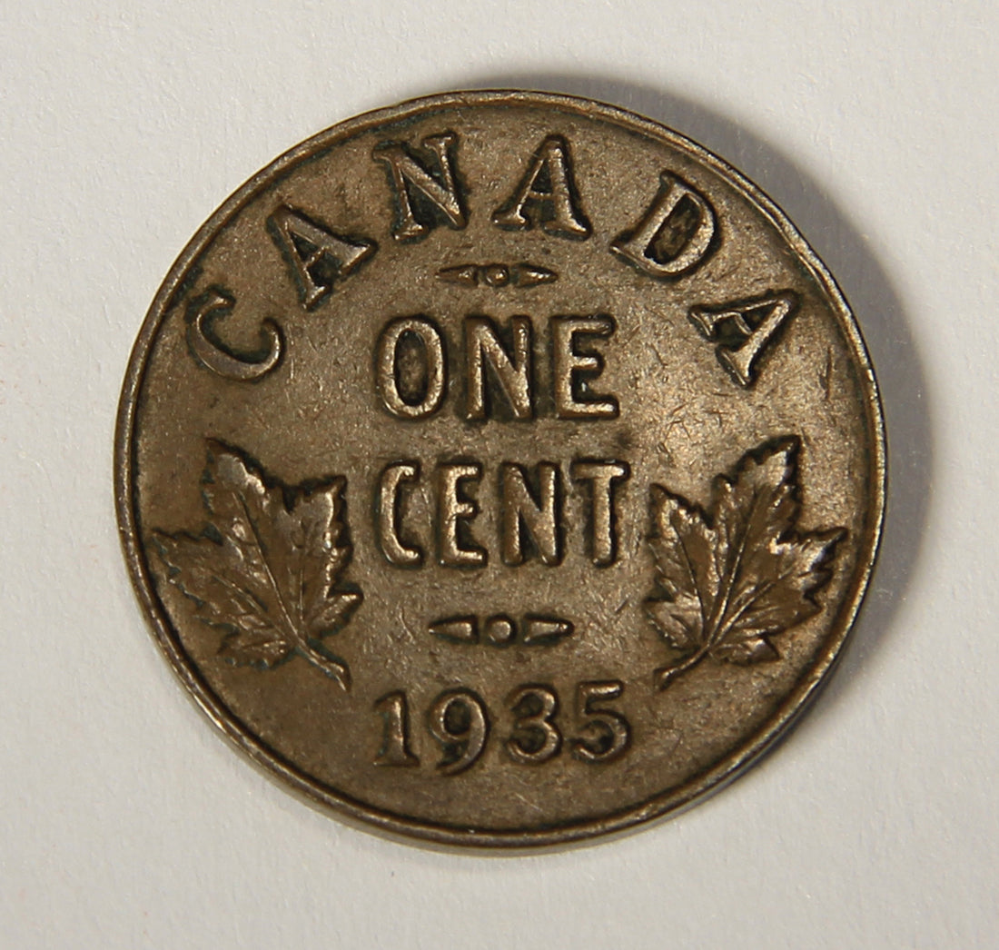 1935 Canada 1 Cent Small King George V - Copper Coin Small Cent L021904