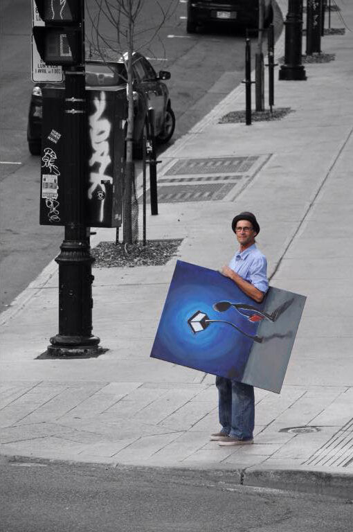 Guitar Player By Artist JOB Art Print Blank Greeting Card Artwork L012501