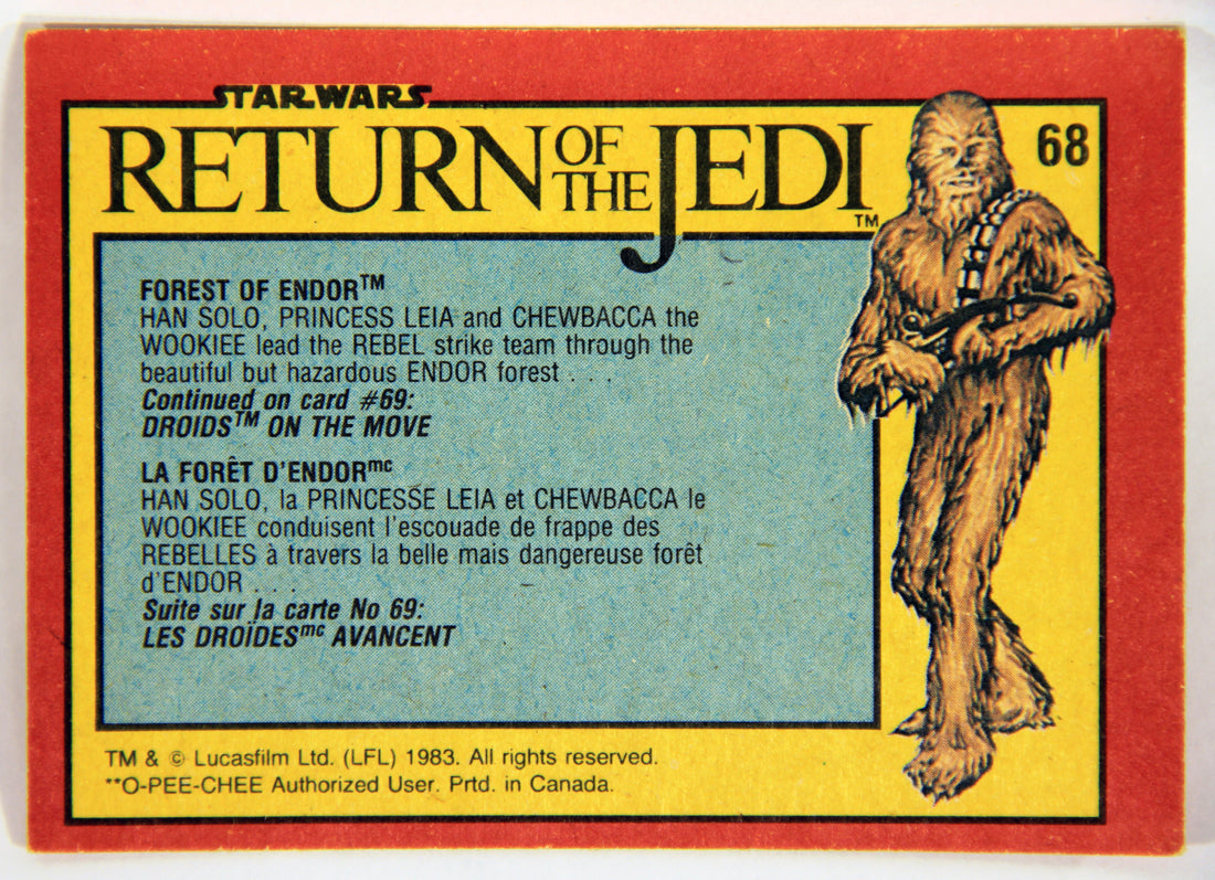 Star Wars ROTJ 1983 Trading Card #68 Forest Of Endor FR-ENG Canada L001428