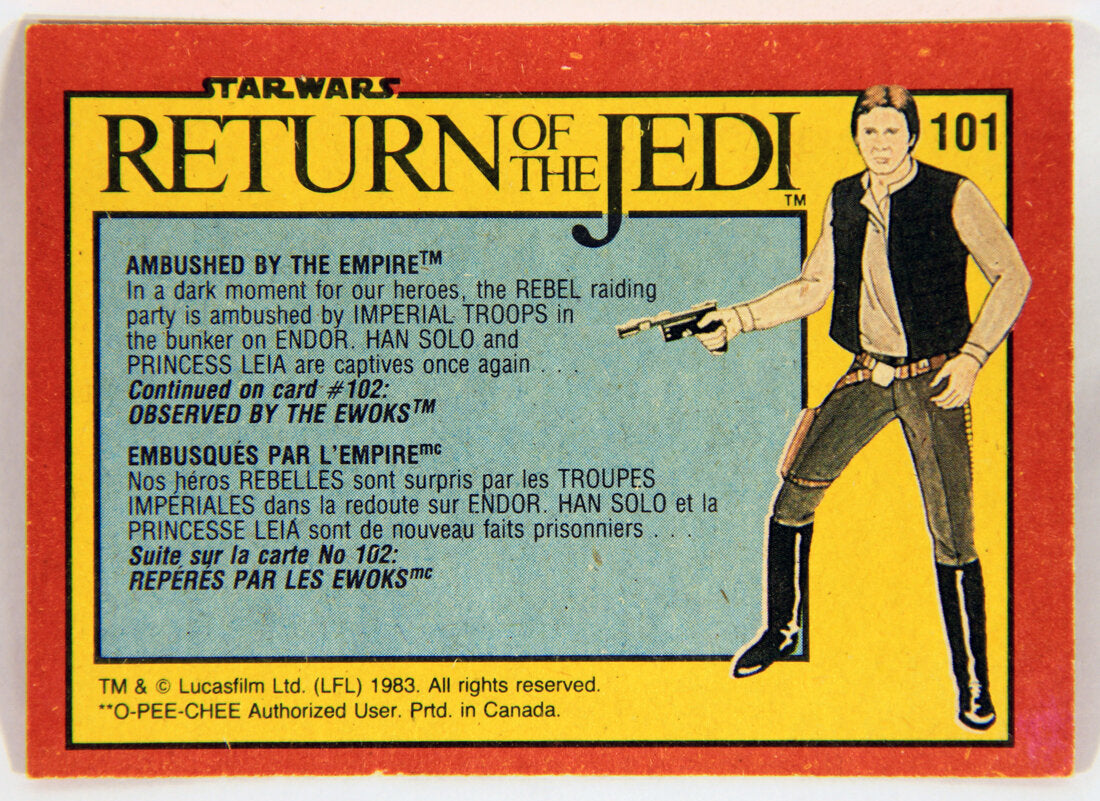 Star Wars ROTJ 1983 Trading Card #101 Ambushed By The Empire FR-ENG Canada L001432