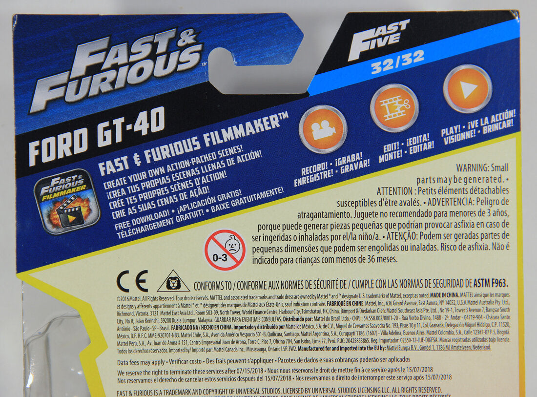 Mattel Die-Cast 2016 Ford GT-40 Fast & Furious #32/32 L001452