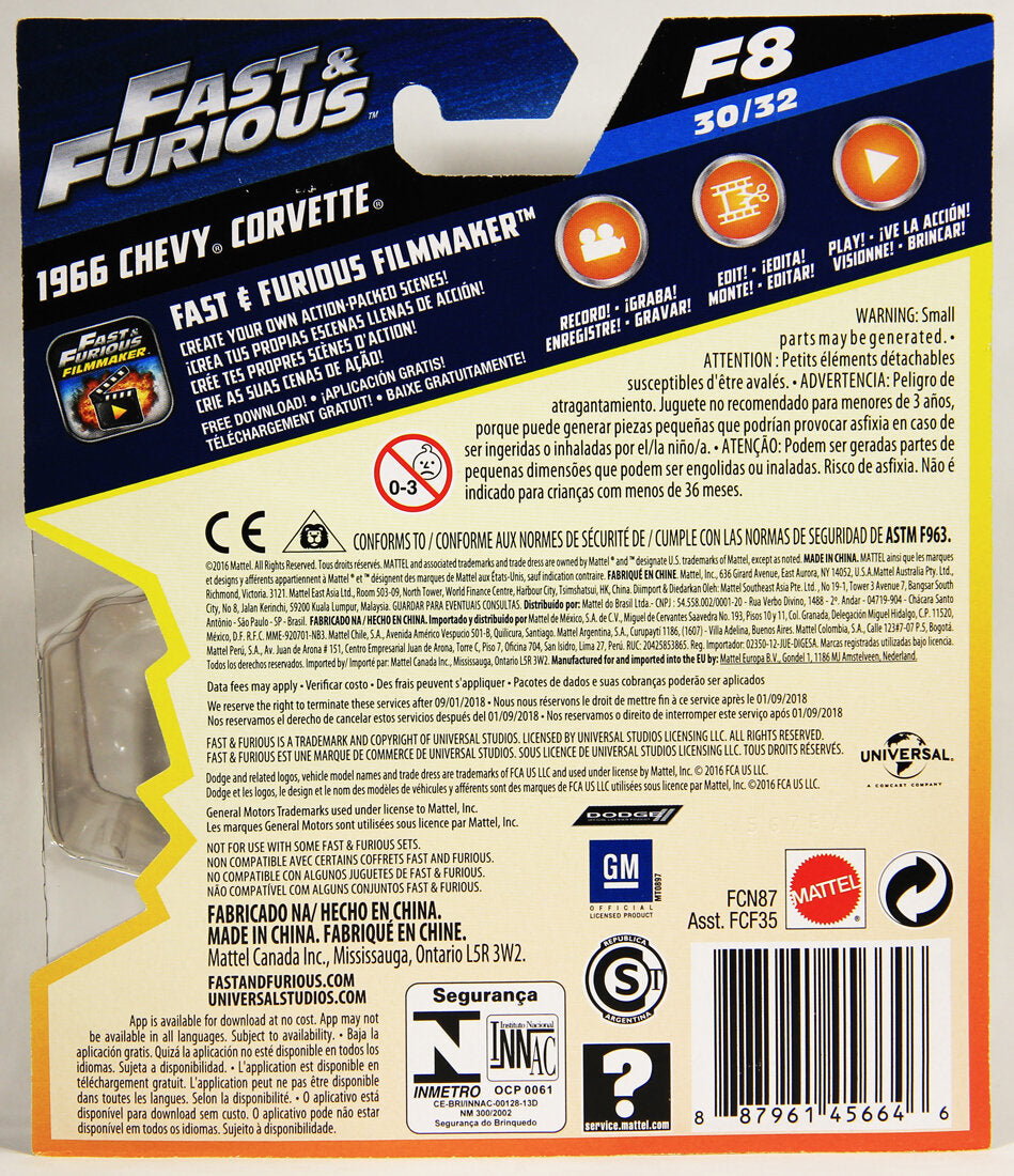 Mattel Die-Cast 2016 Chevy Corvette Fast & Furious #30/32 L001590