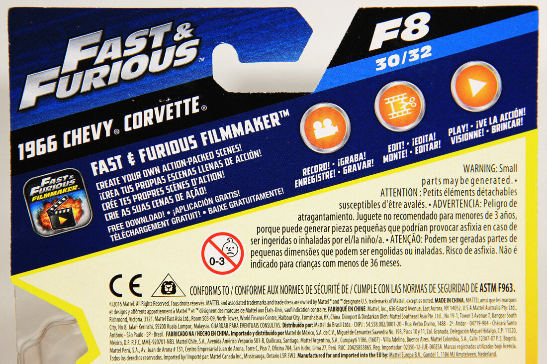 Mattel Die-Cast 2016 Chevy Corvette Fast & Furious #30/32 L001590