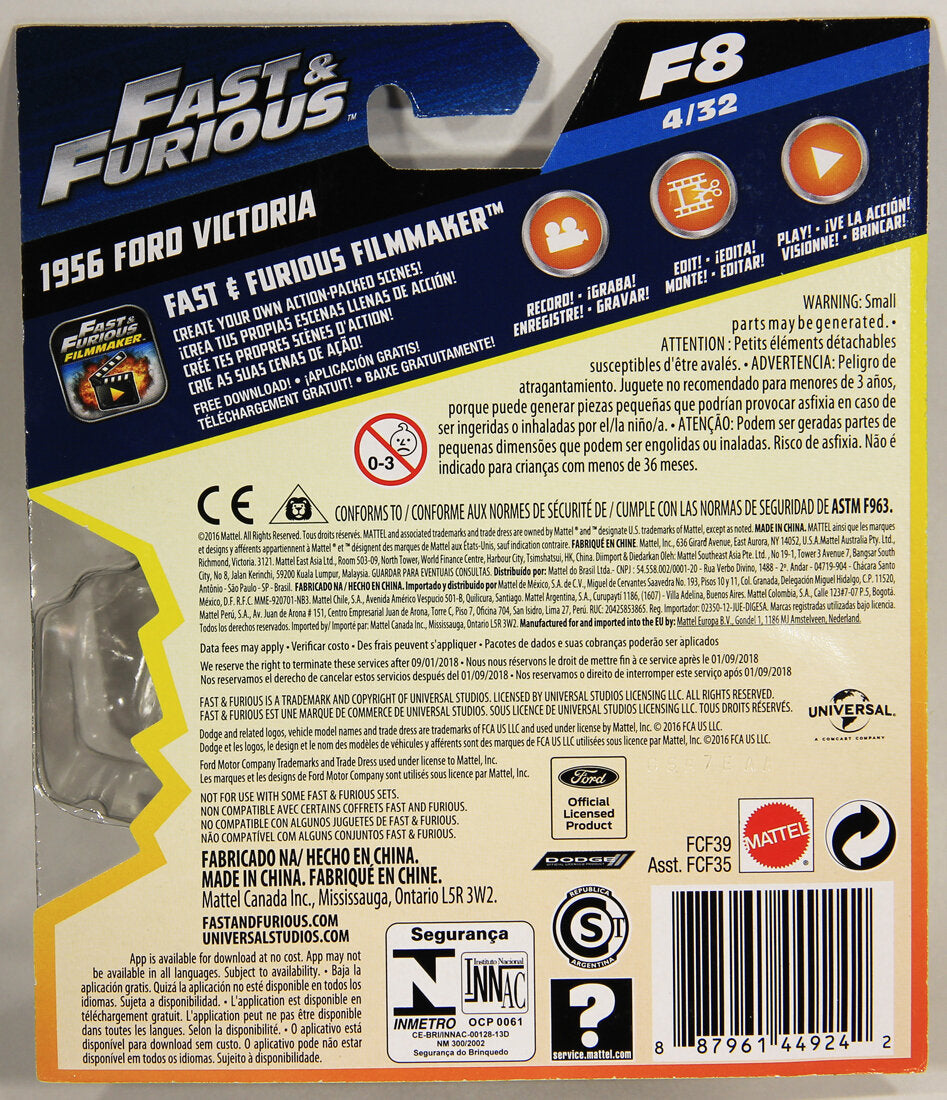 Mattel Die-Cast 2016 Ford Victoria 1956 Fast & Furious #4/32 L001592