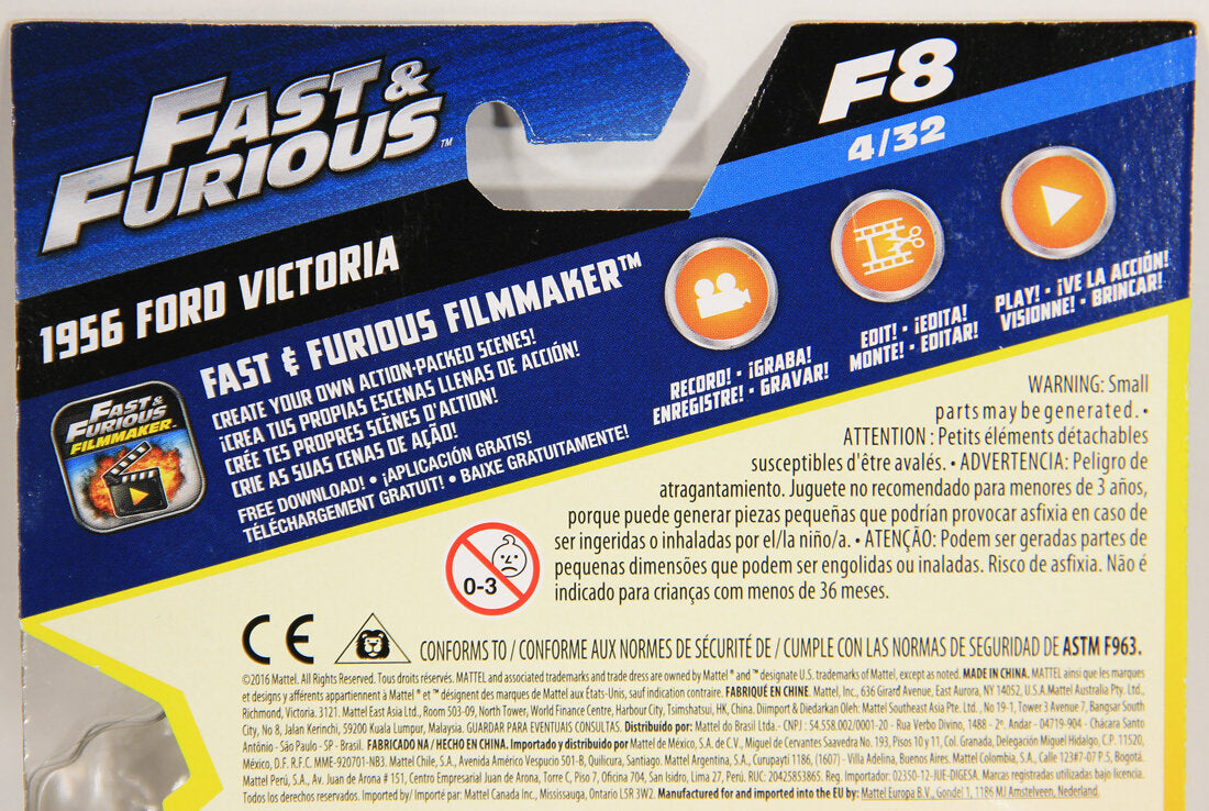 Mattel Die-Cast 2016 Ford Victoria 1956 Fast & Furious #4/32 L001592