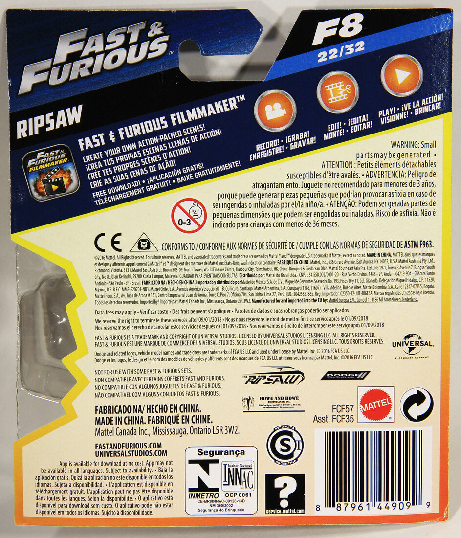 Mattel Die-Cast 2016 Ripsaw Fast & Furious #22/32 L001593