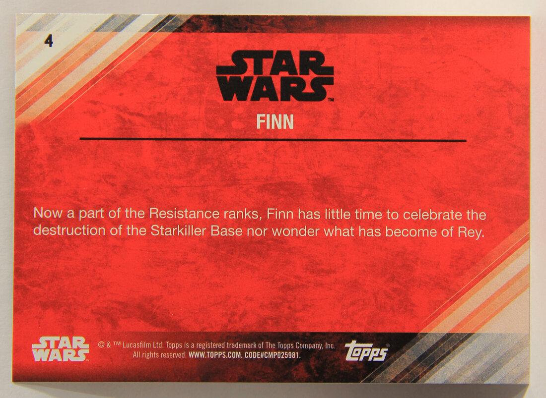 Star Wars The Last Jedi 2017 Trading Card #4 FINN ENG L001953