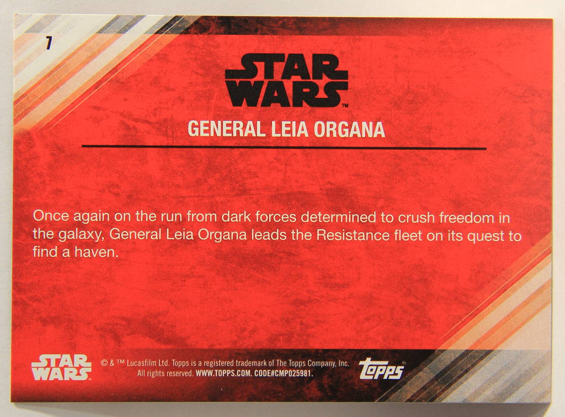Star Wars The Last Jedi 2017 Trading Card #7 General Leia Organa ENG L001955