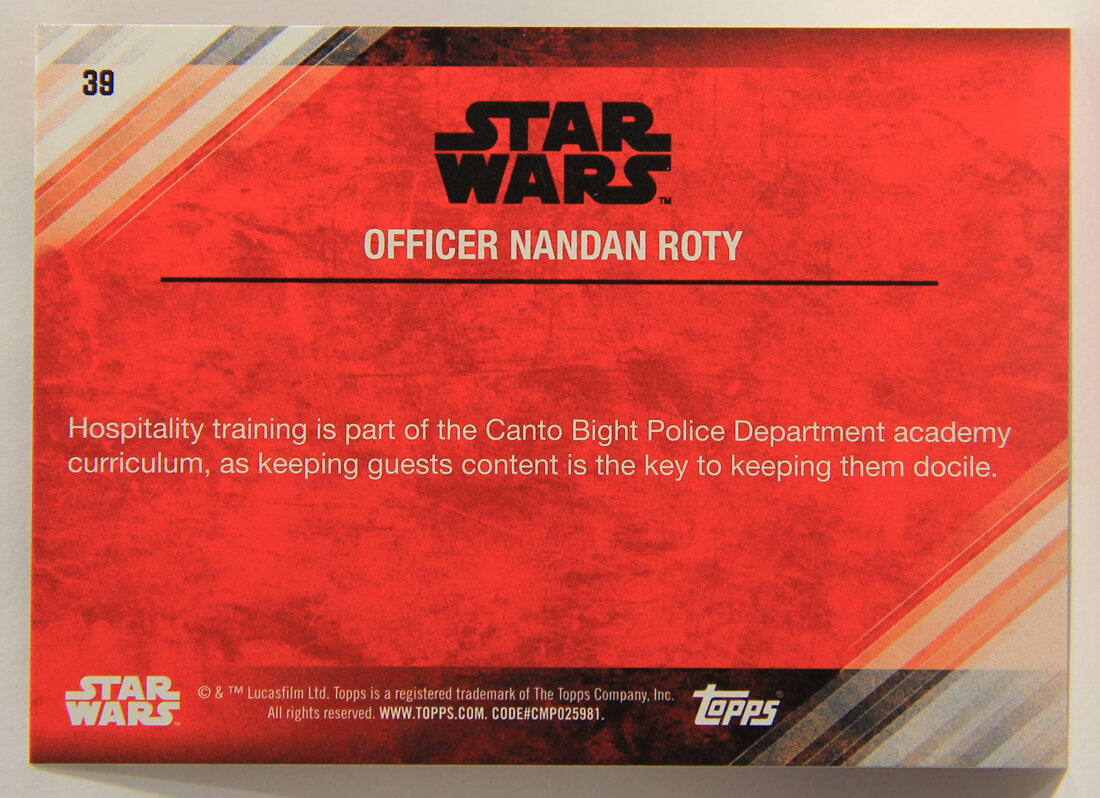 Star Wars The Last Jedi 2017 Trading Card #39 Officer Nandan Roty ENG L001970