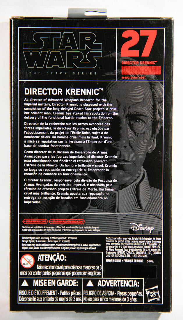 Star Wars Director Krennic Black Series 6 Inch Rogue One #27 Canada MISB L002012