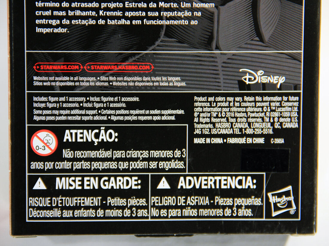 Star Wars Director Krennic Black Series 6 Inch Rogue One #27 Canada MISB L002012
