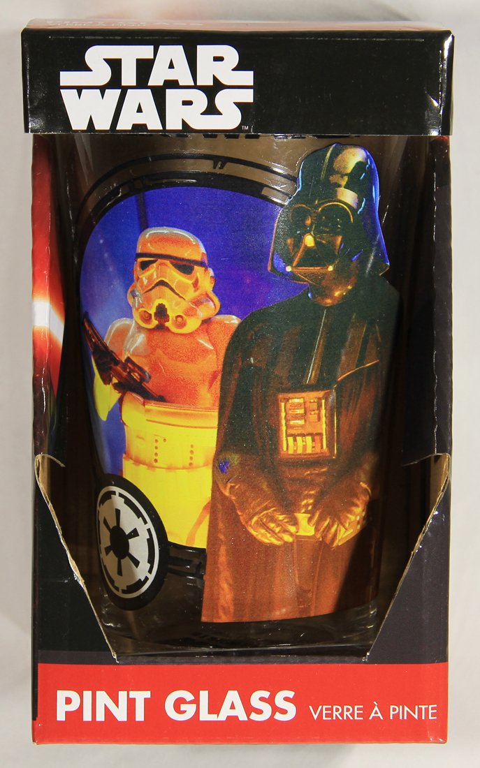 Star Wars The Force Awakens Drinking Glass Darth Vader & Stormtrooper ESB Scene New L002135
