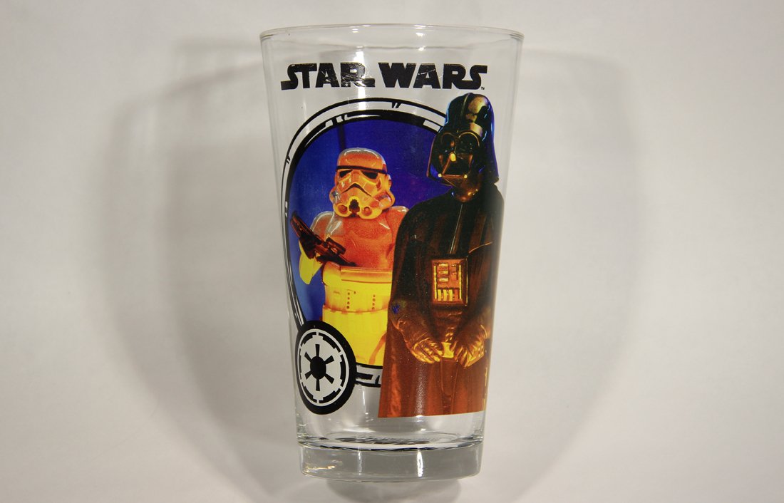 Star Wars The Force Awakens Drinking Glass Darth Vader & Stormtrooper ESB Scene New L002135