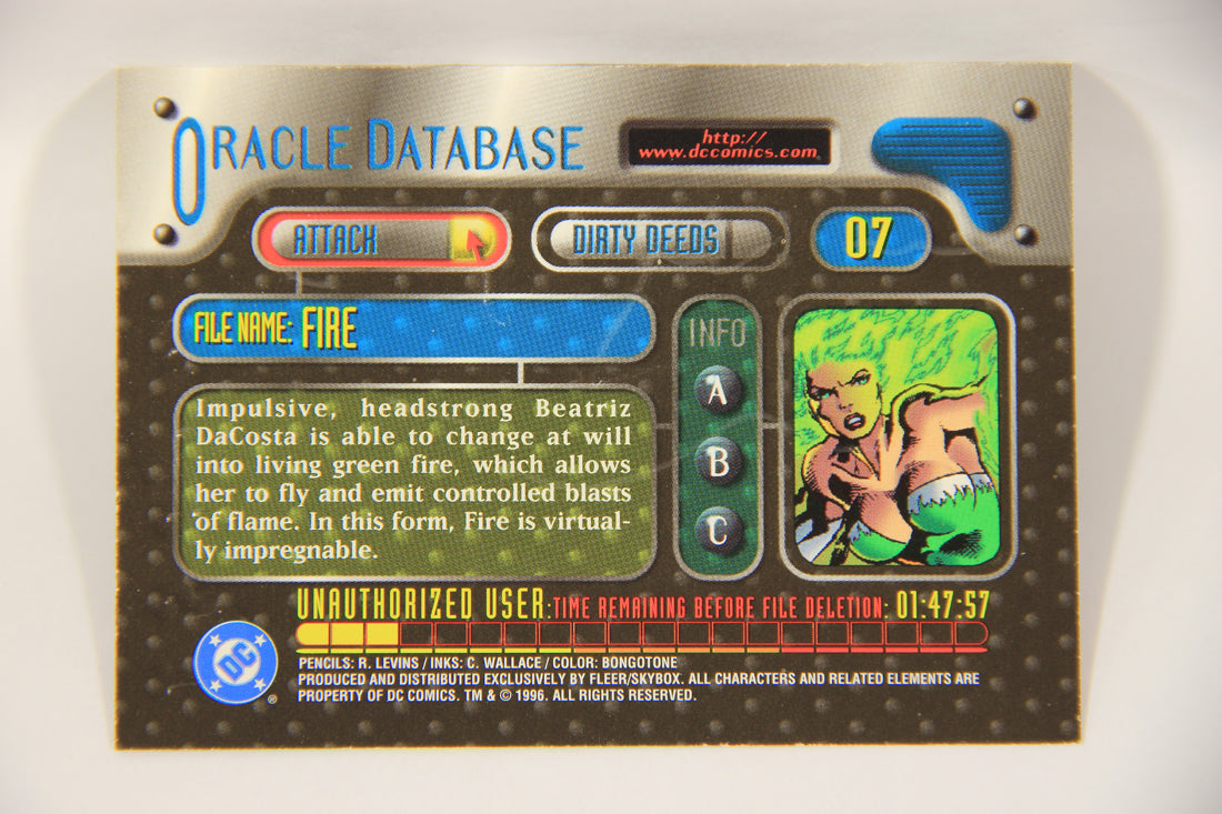 DC Outburst Firepower 1996 Trading Card #7 Fire Embossed Card L002642