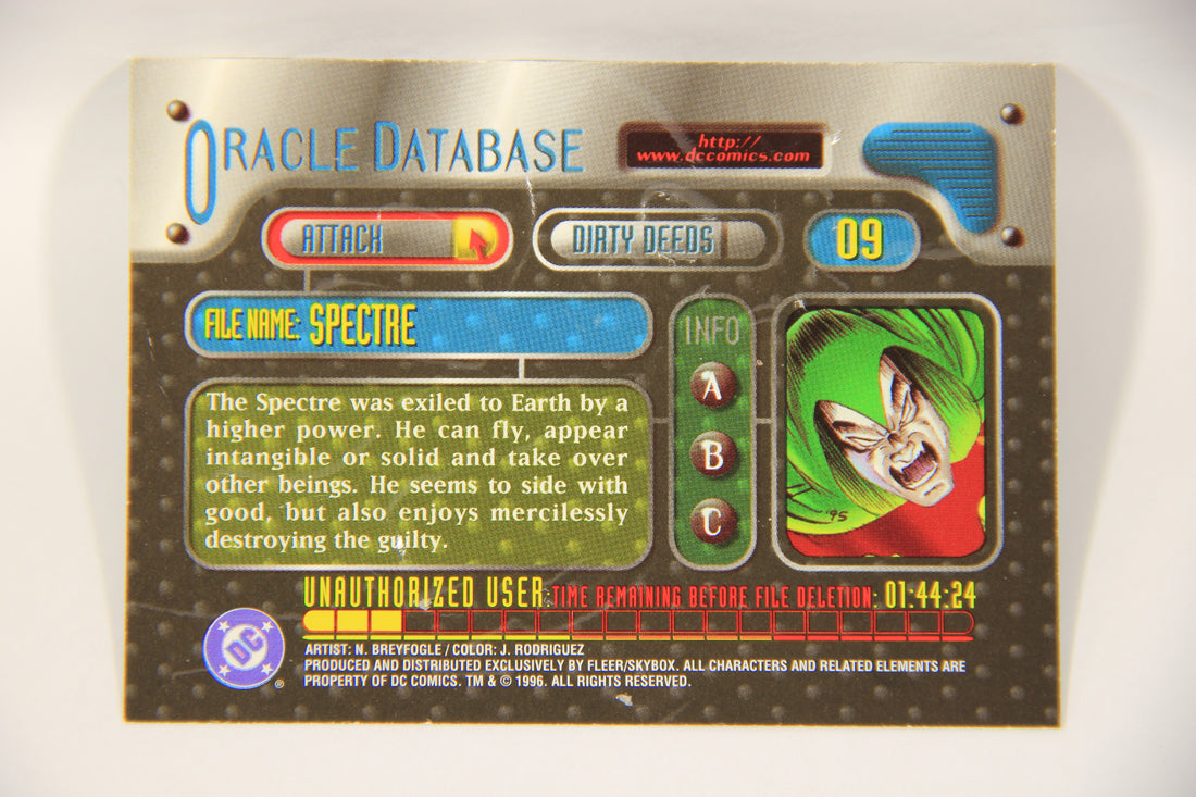 DC Outburst Firepower 1996 Trading Card #9 Spectre Embossed Card L002644