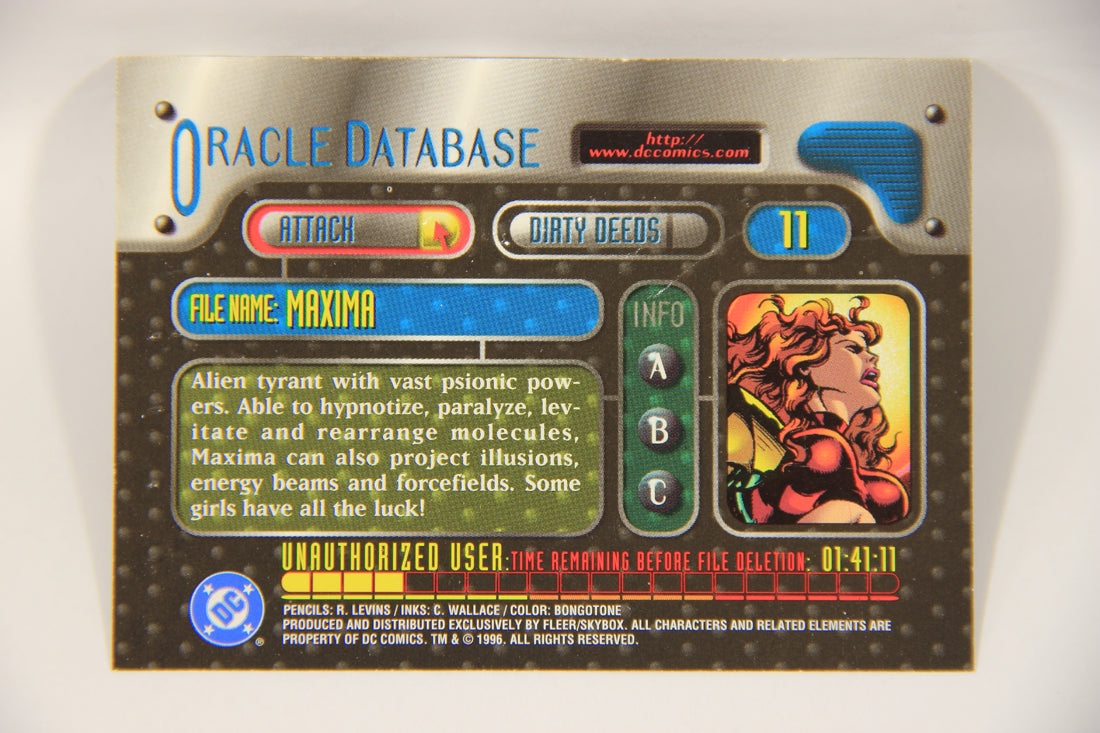 DC Outburst Firepower 1996 Trading Card #11 Maxima Embossed Card L002646