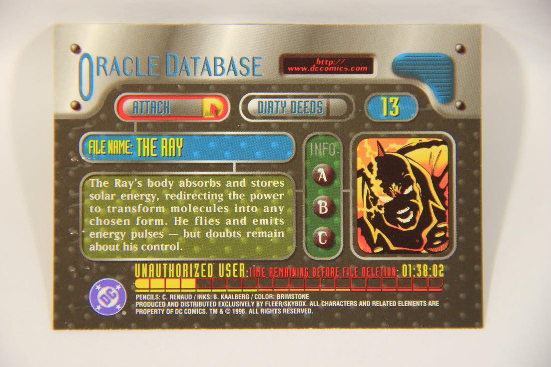 DC Outburst Firepower 1996 Trading Card #13 The Ray Embossed Card L002648