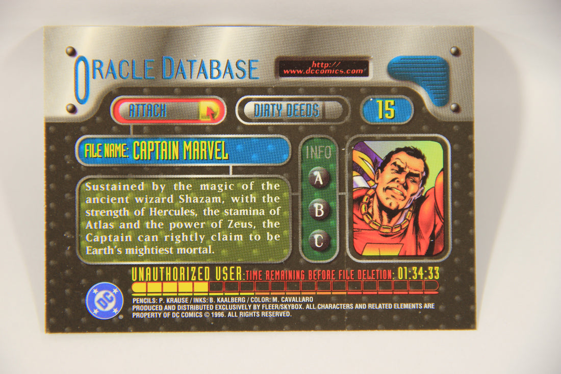 DC Outburst Firepower 1996 Trading Card #15 Captain Marvel Embossed Card L002650