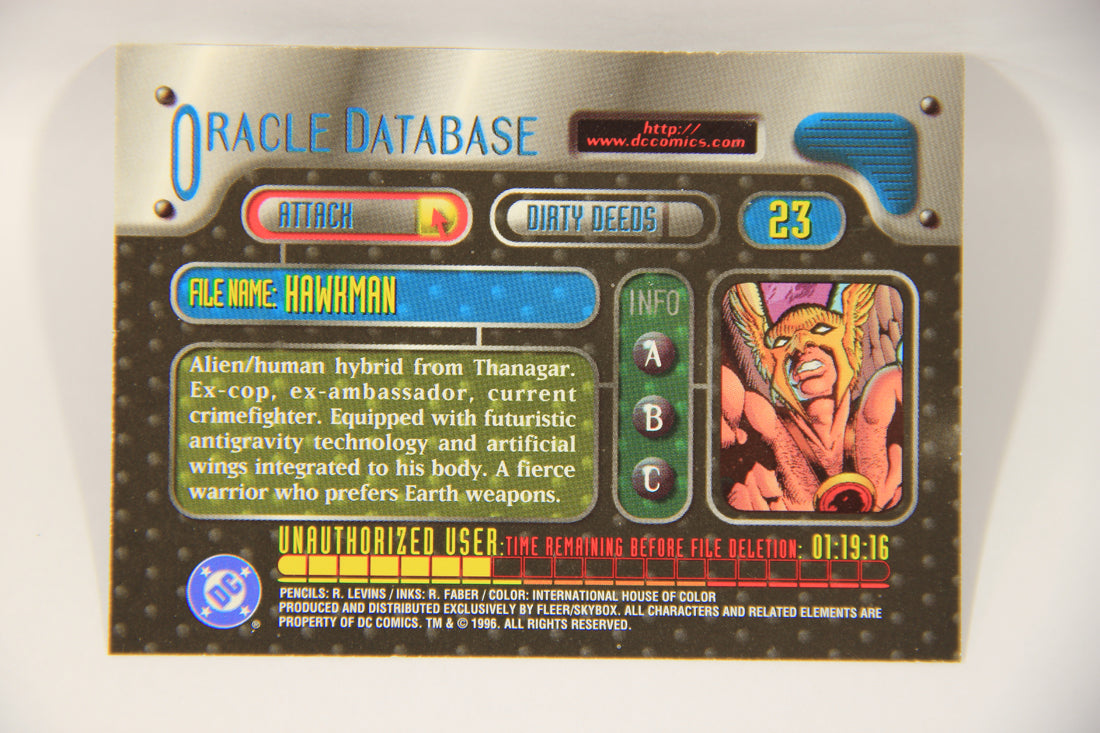 DC Outburst Firepower 1996 Trading Card #23 Hawkman Embossed Card L002656