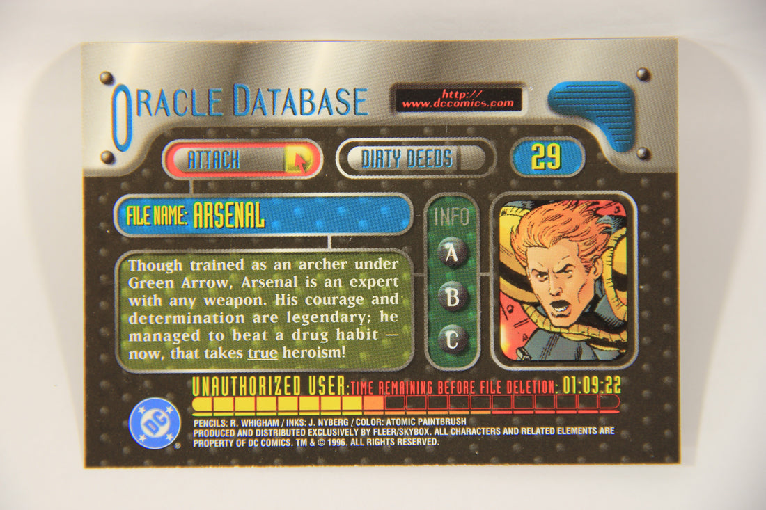 DC Outburst Firepower 1996 Trading Card #29 Arsenal Embossed Card L002661
