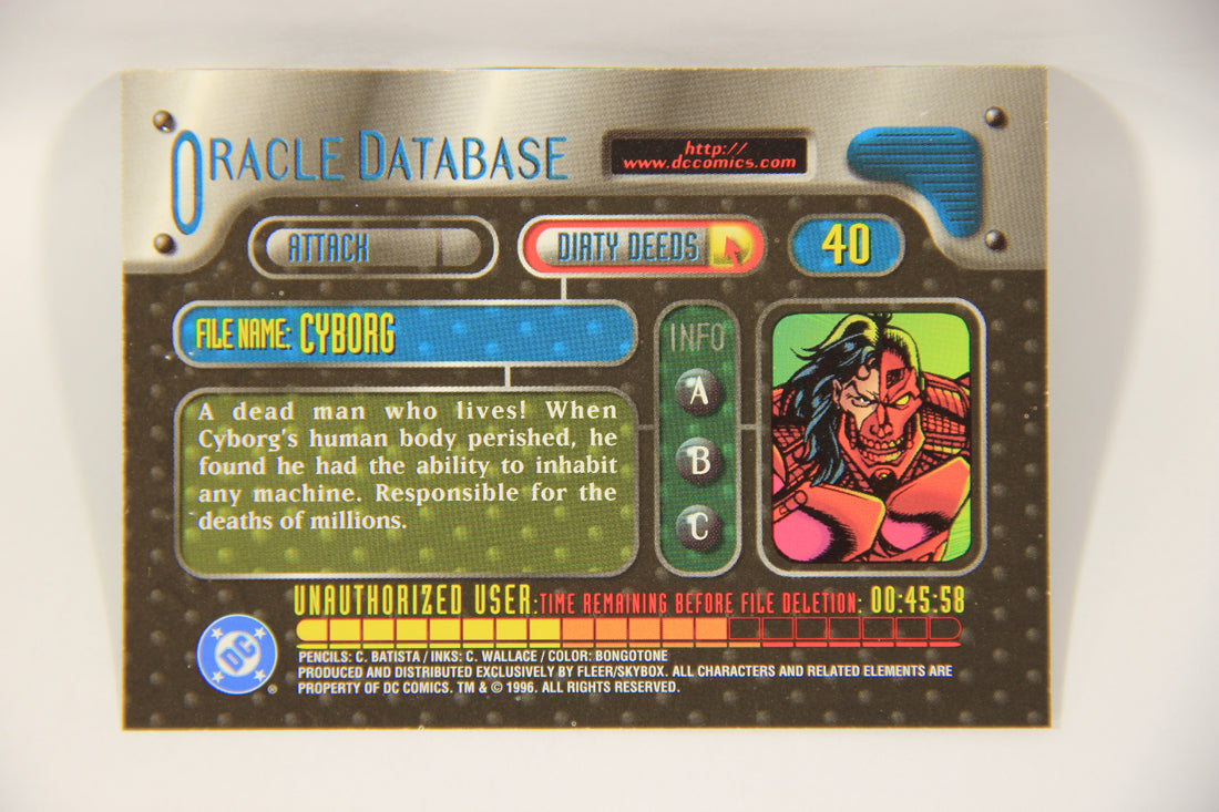 DC Outburst Firepower 1996 Trading Card #40 Cyborg Embossed Card L002671